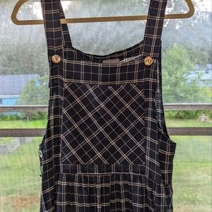 Vintage 90s Plaid Pinafore Apron Dress